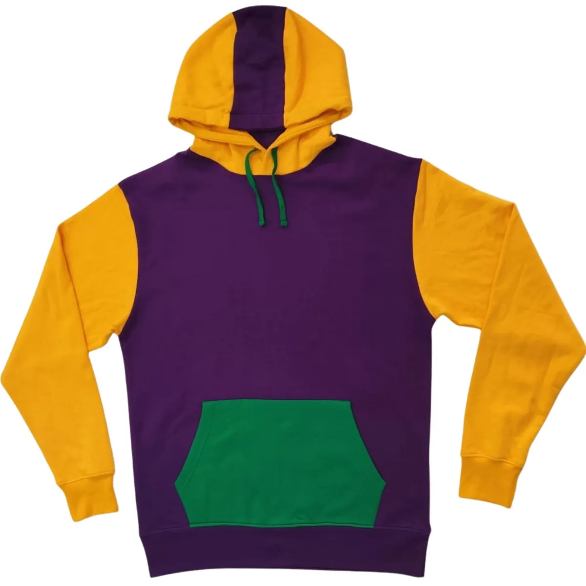 Adult Unisex Mardi Gras 3 Color Hoodie With Pocket