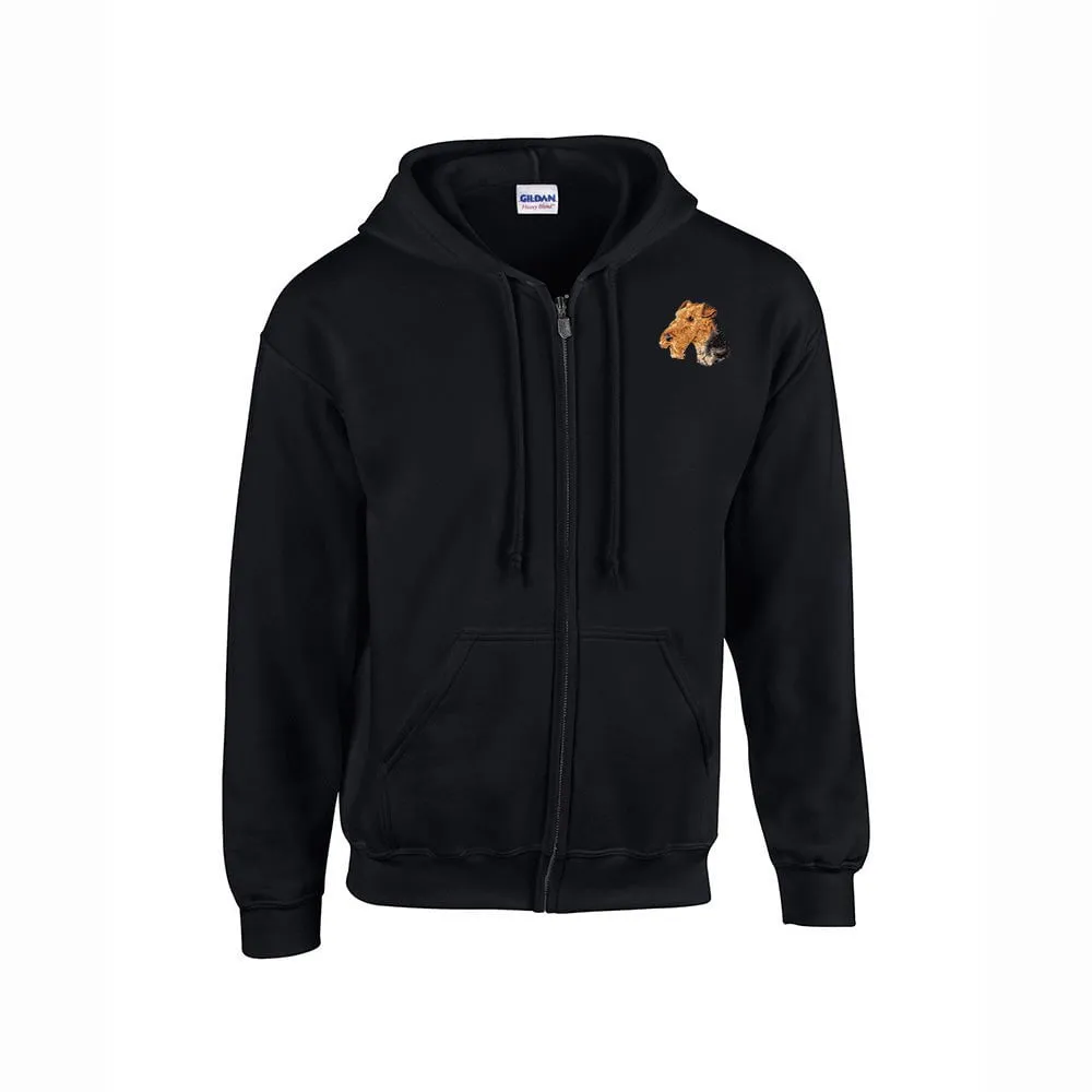 Airedale Terrier Embroidered Unisex Zipper Hoodie