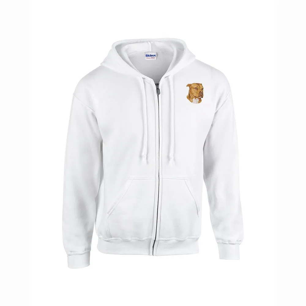 American Staffordshire Terrier Embroidered Unisex Zipper Hoodie