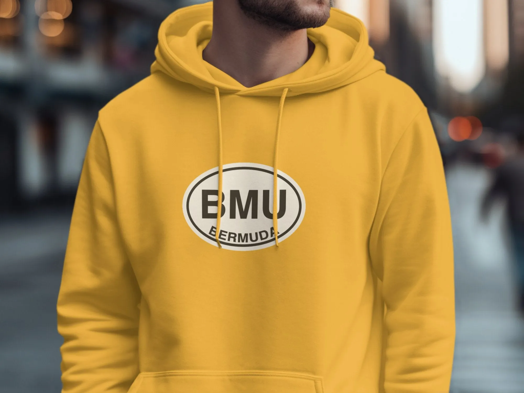 Bermuda Mens Hoodie - Cozy Apparel for Pink Sand Beach Vibes