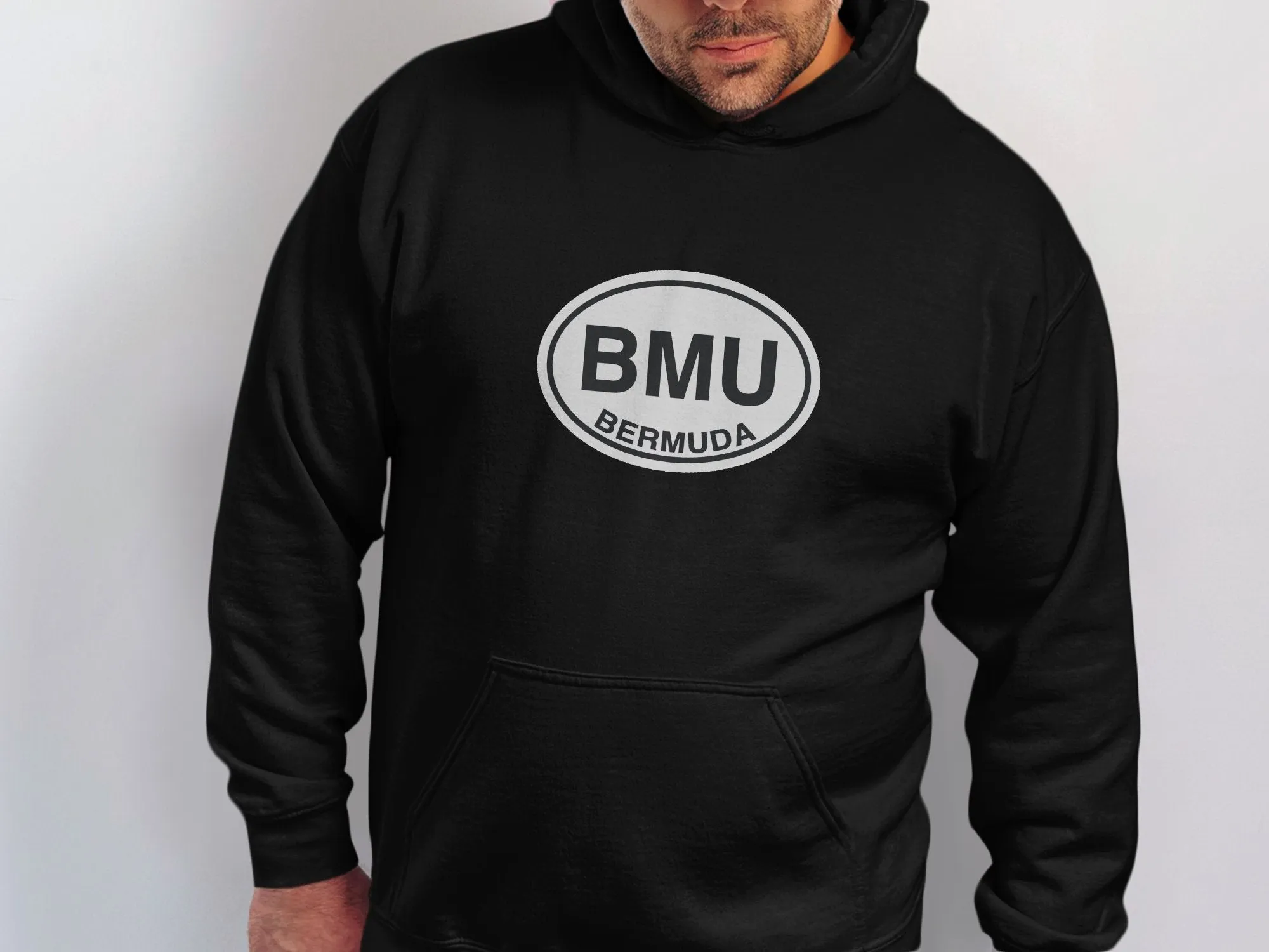 Bermuda Mens Hoodie - Cozy Apparel for Pink Sand Beach Vibes