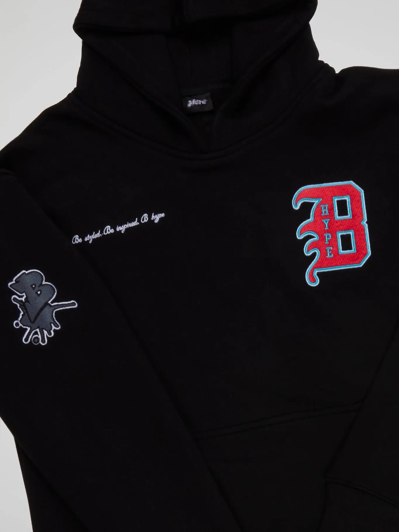 Bhype Society - Bhype Black Hoodie Varsity Collection