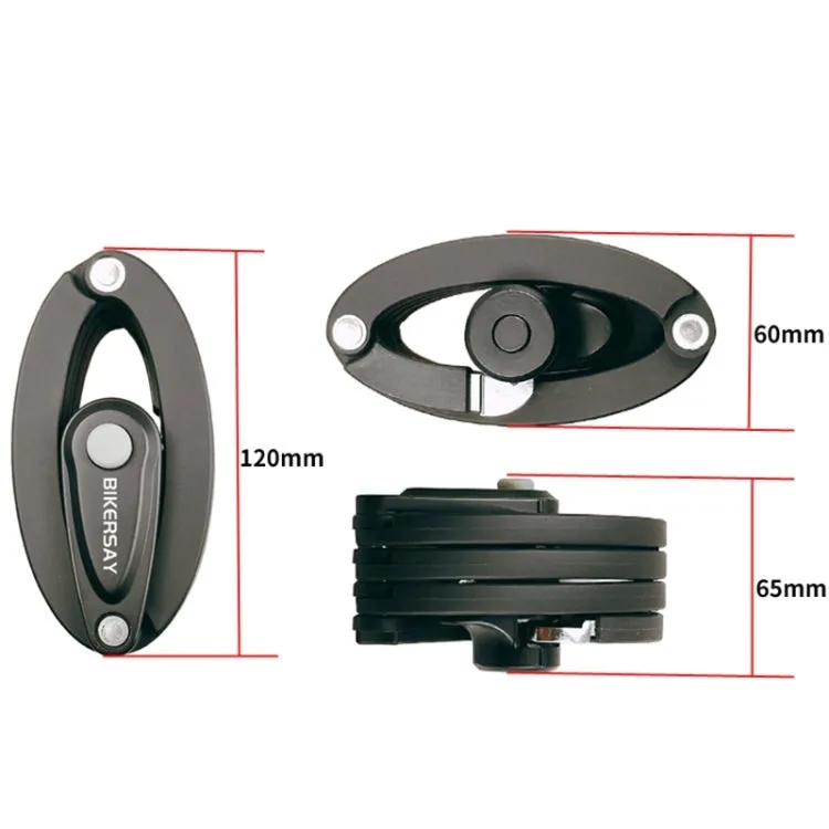 BIKERSAY BK012A Bike Foldable Code Lock Bicycle Anti-theft Lock with Reflective Sticker