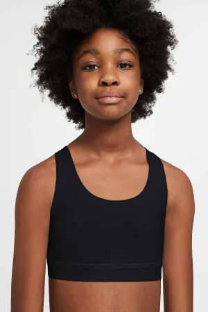 Black Recycled Stella Seamless Racerback Sports Bra Crop Top - Kids