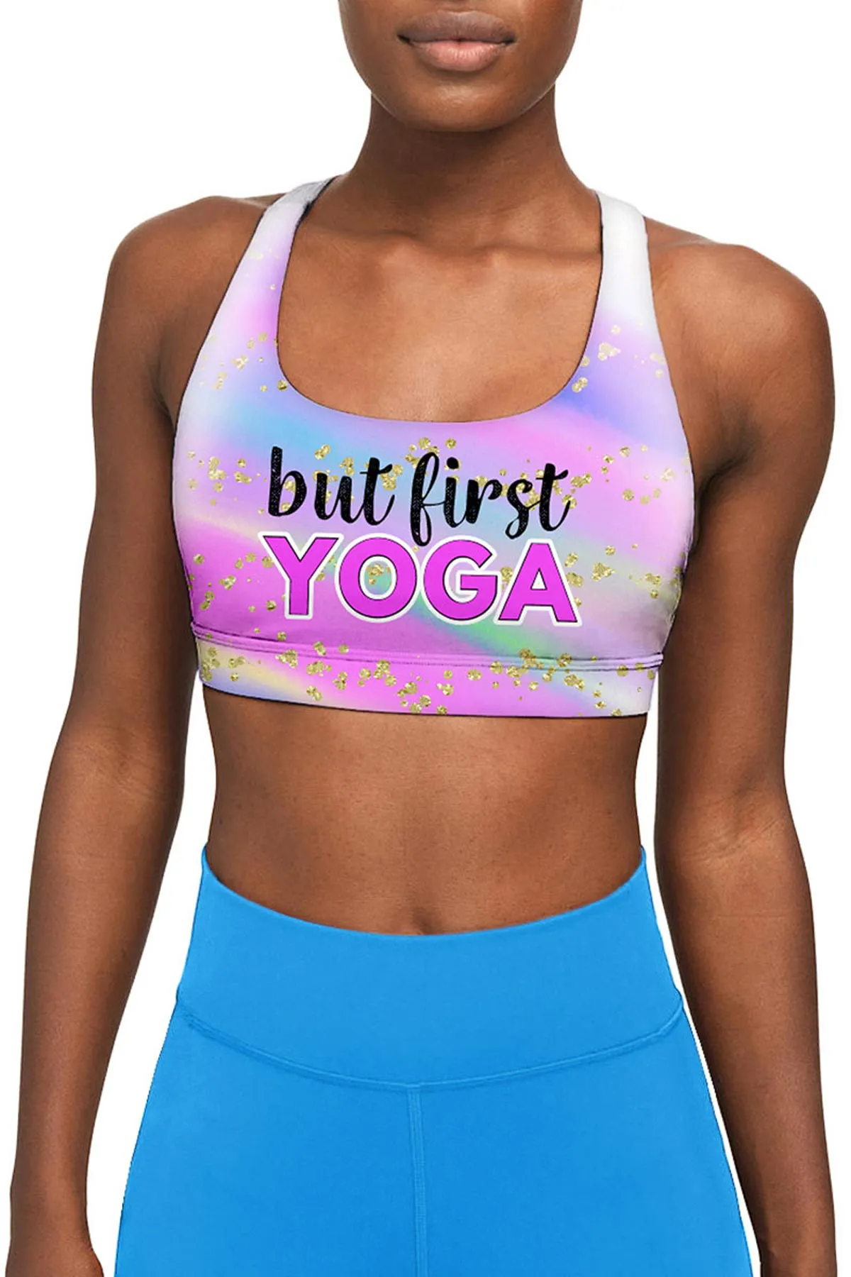 But First Yoga Stella Seamless Racerback Sport Yoga Bra - Women