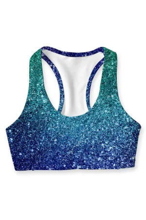 BUY 1 GET 4 FREE! Ocean Drive Stella Blue Seamless Racerback Sport Yoga Bra - Women