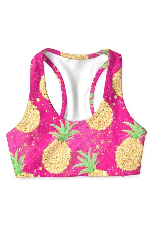 BUY 1 GET 4 FREE! Piña Colada Stella Pink Seamless Racerback Sport Yoga Bra - Women