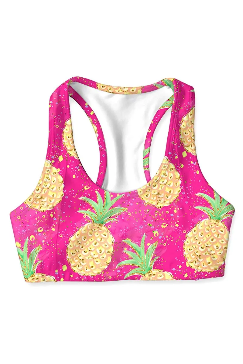 BUY 1 GET 4 FREE! Piña Colada Stella Pink Seamless Racerback Sport Yoga Bra - Women