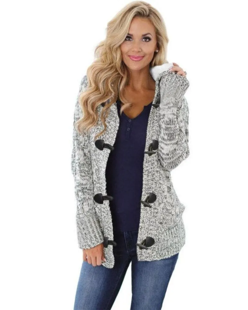 Cardigan Fleece Long Sleeve Plush Knitting Hoodie Jacket