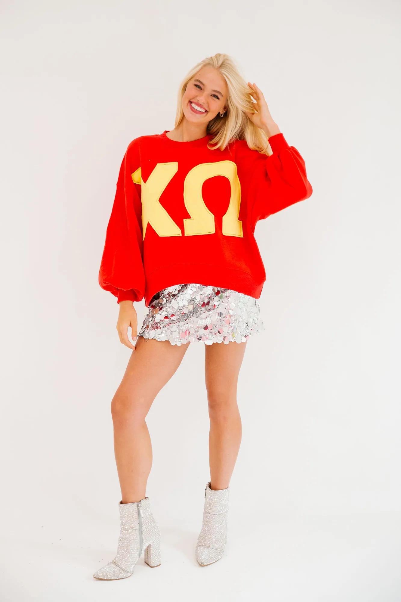 CHI OMEGA RED PULLOVER