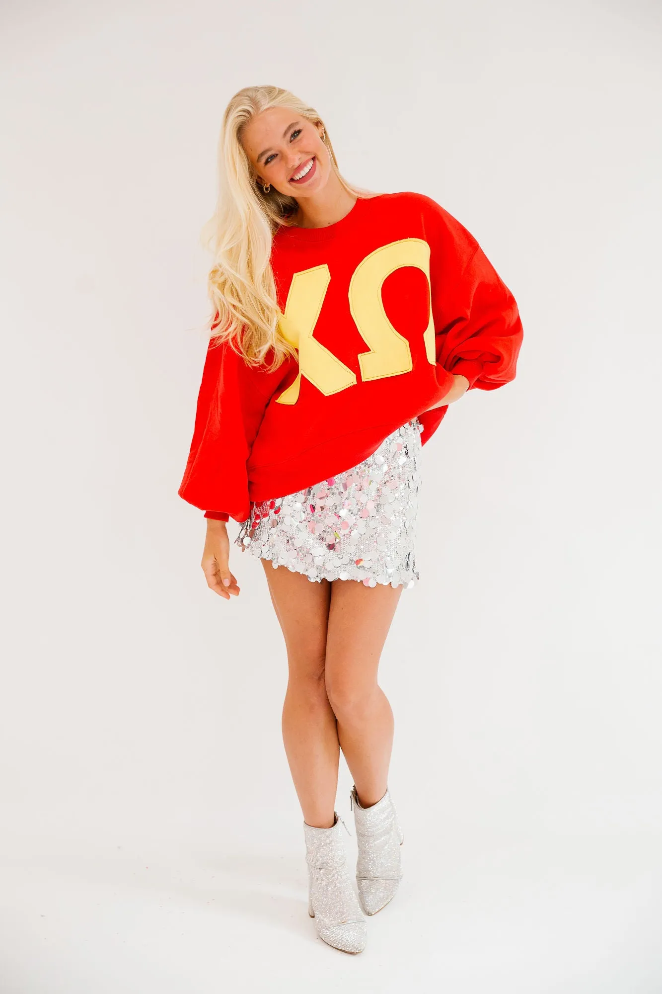 CHI OMEGA RED PULLOVER