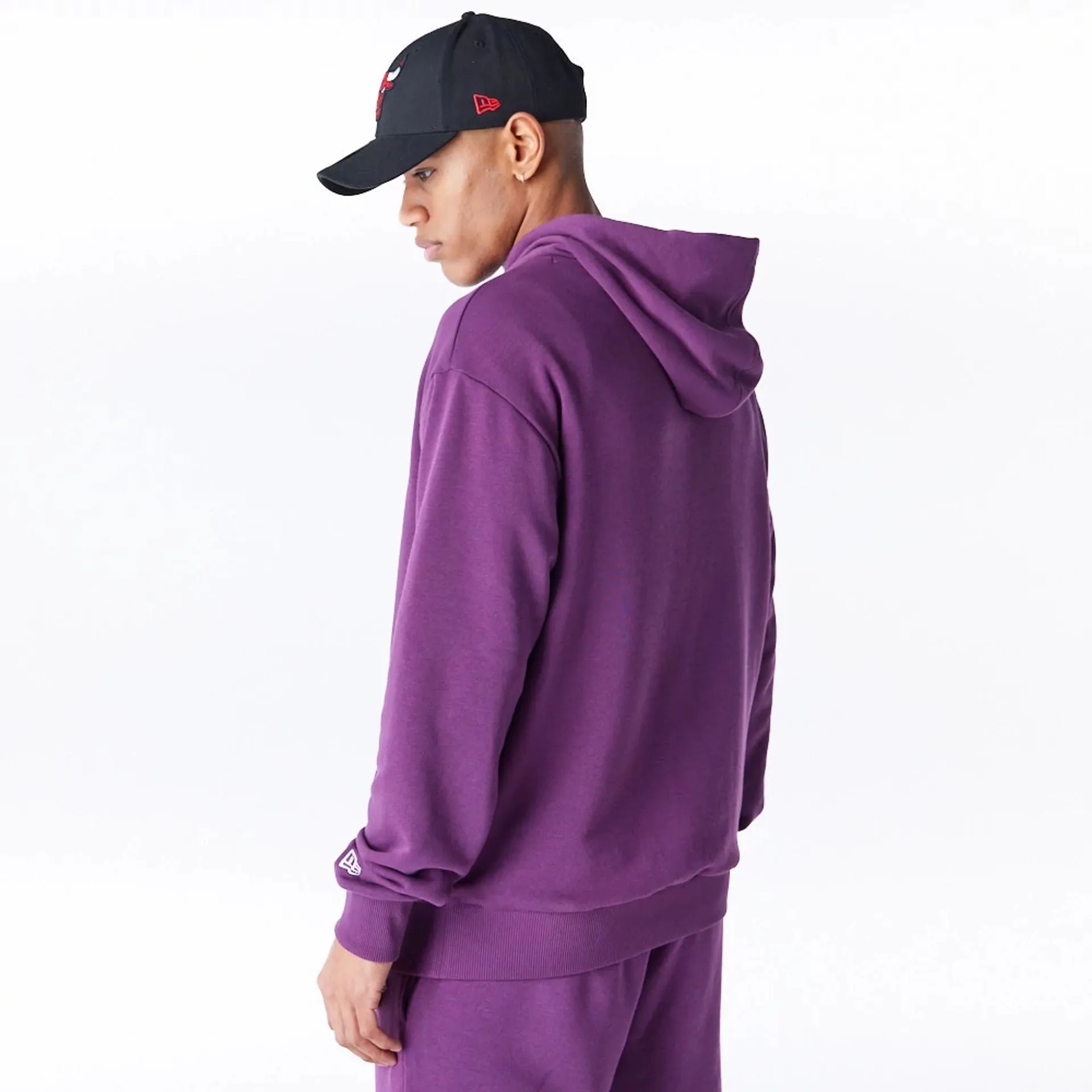 Chicago Bulls League Essential Dark Purple Oversized Pullover Hoodie