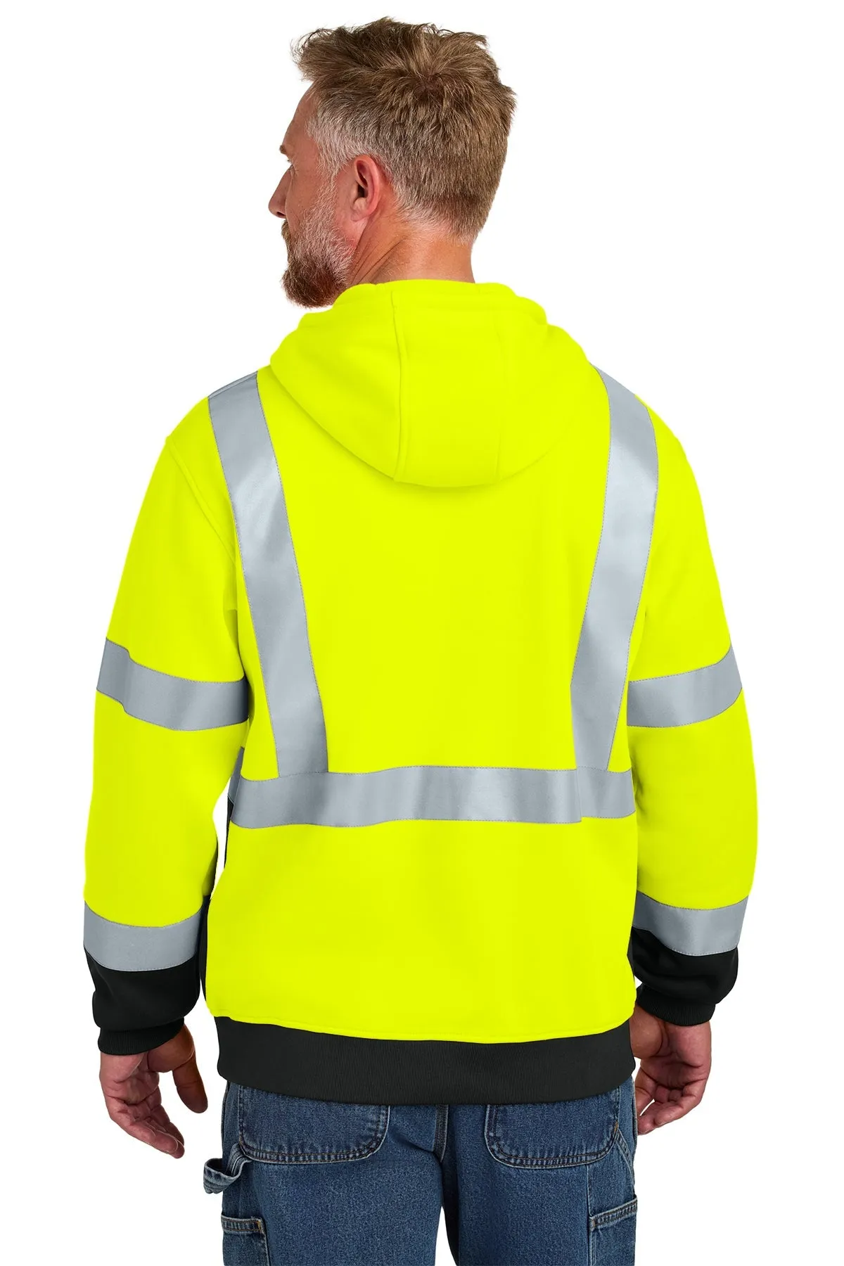 CornerStone ANSI 107 Class 3 Heavy-Duty Fleece Custom Pullover Hoodies, Safety Yellow