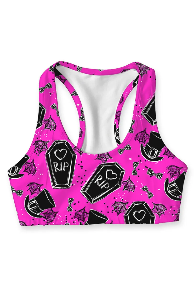 Creepin' it Real Stella Pink Printed Seamless Sports Yoga Bra - Women