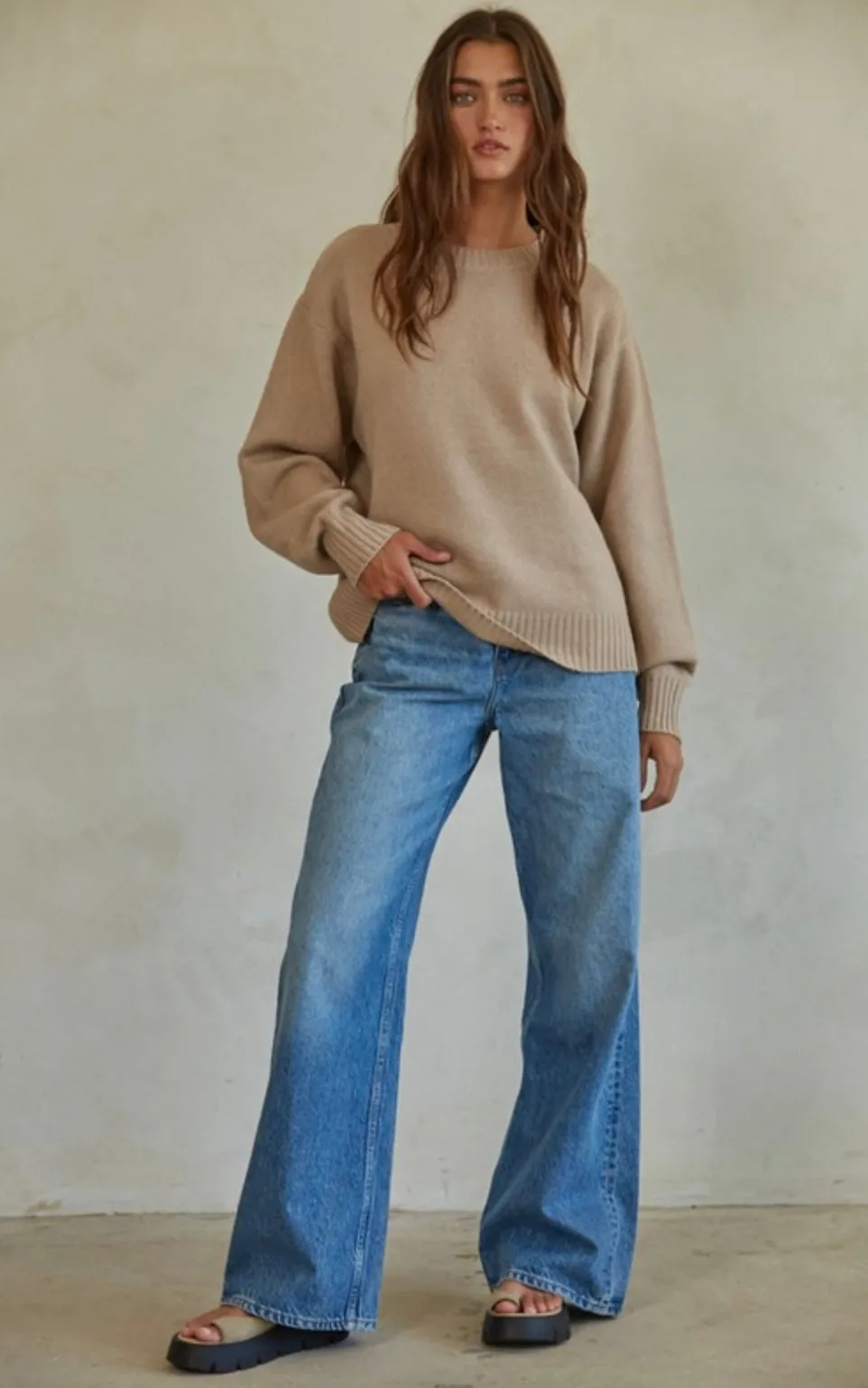 Diana Pullover Sweater: Tan