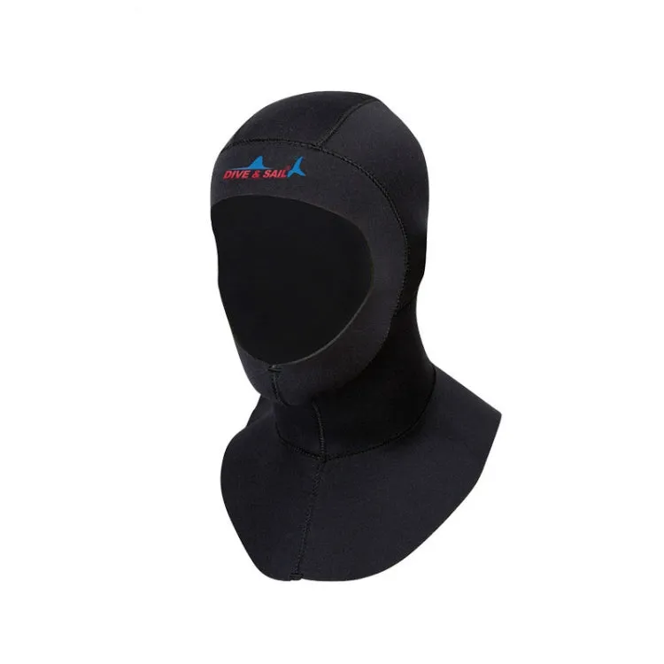 DIVE & SAIL DH-006 3mm Shoulder Warm Diving Cap Surfing Snorkeling Sunscreen Waterproof Diving Headgear, Size: S(Black)