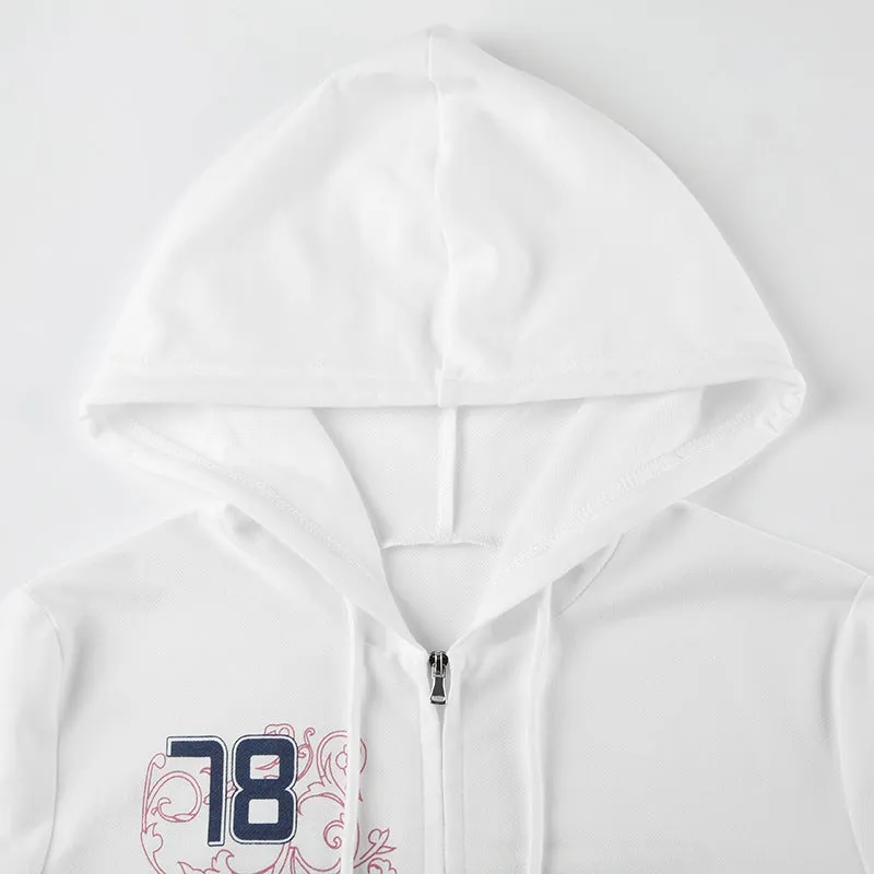 Embroidered "78" Zip-Up Hoodie