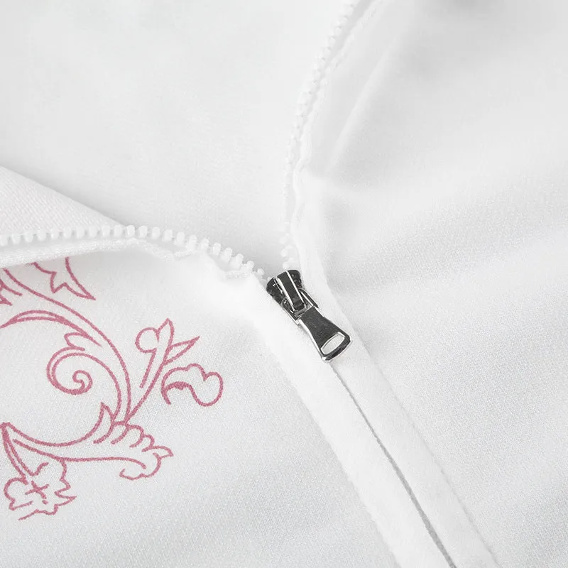 Embroidered "78" Zip-Up Hoodie