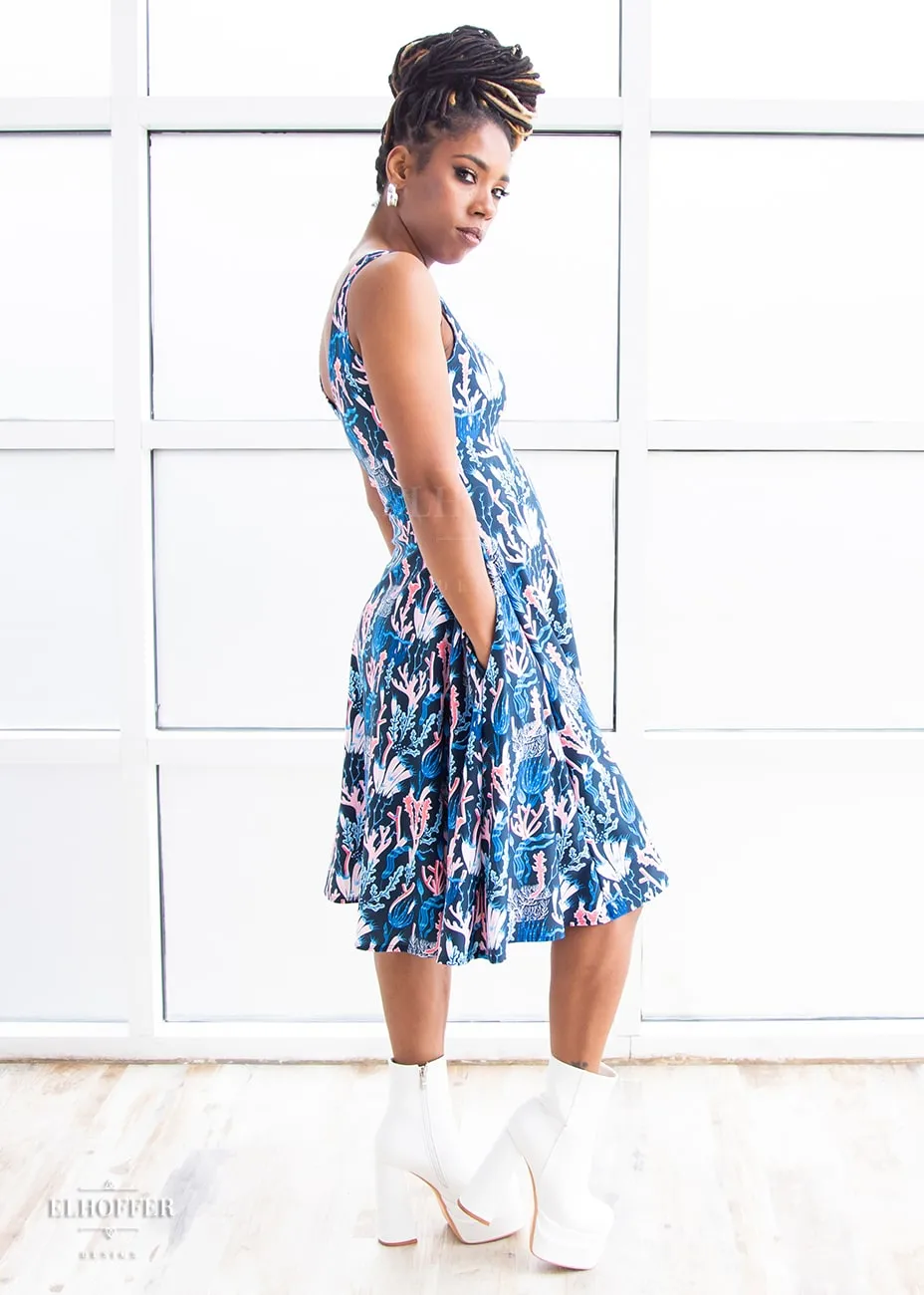 Essential Aquarius Knee Length Dress - Barrier Reef