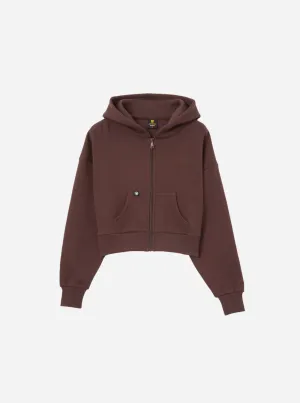 Everyday Eel Women's Chocolate Cropped Hoodie