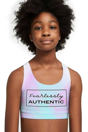 Fearlessly Authentic Stella Pink Seamless Sports Bra Crop Top - Kids