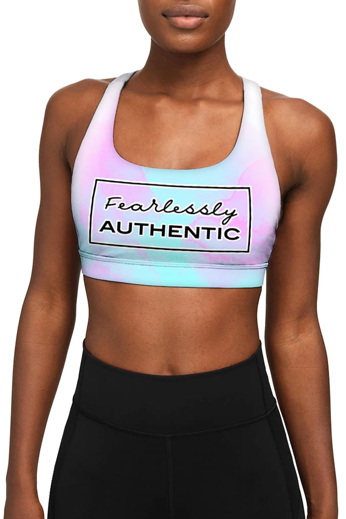 Fearlessly Authentic Stella Seamless Racerback Sport Yoga Bra - Women