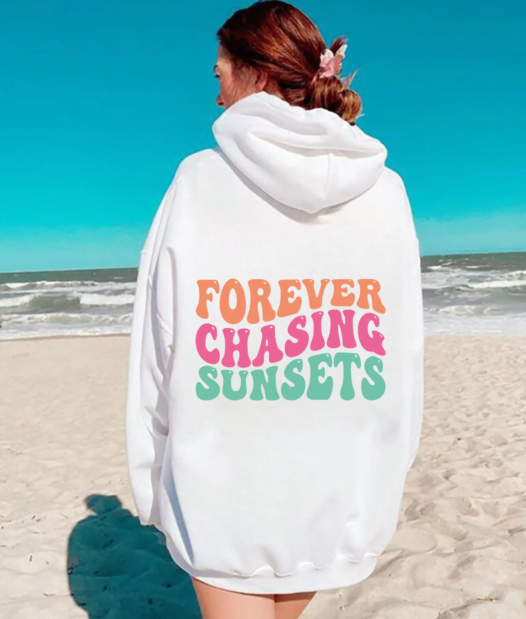 Forever Chasing Sunsets | Trendy Oversized Beach Hoodie