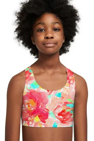 Good Idea Stella Pink Floral Seamless Sports Bra Crop Top - Kids