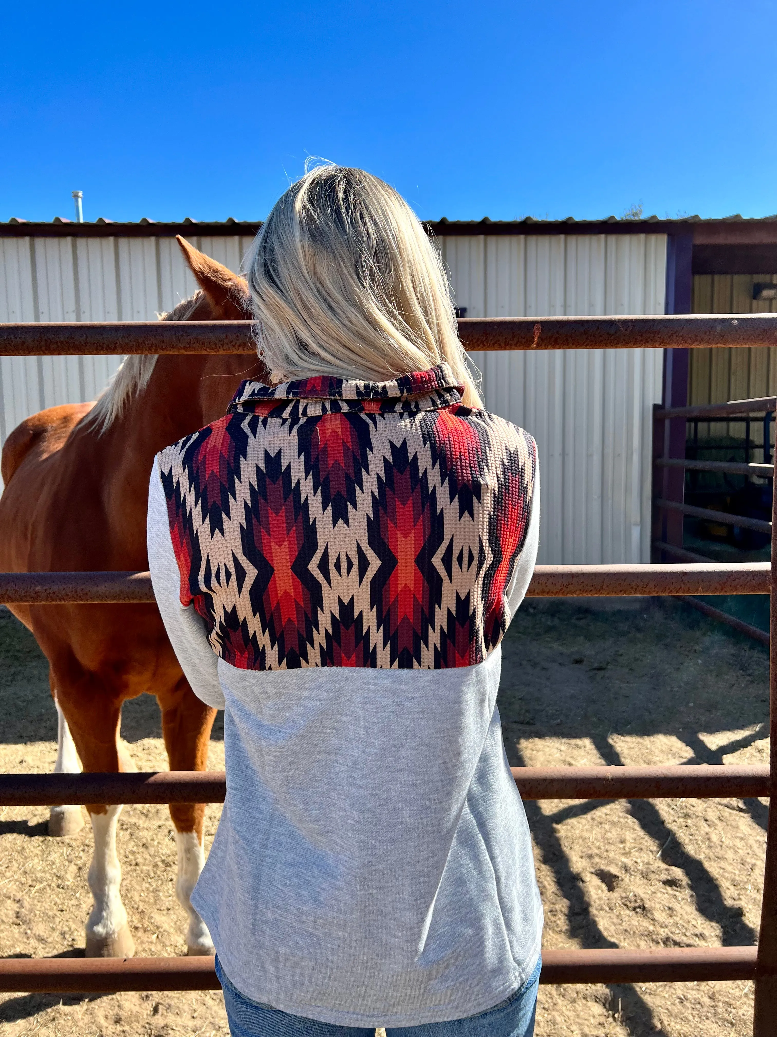 Grey Colors Of The Southwest Pullover