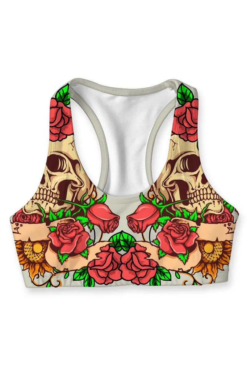 Hardy Gal Stella Printed Seamless Racerback Sport Yoga Bra - Women