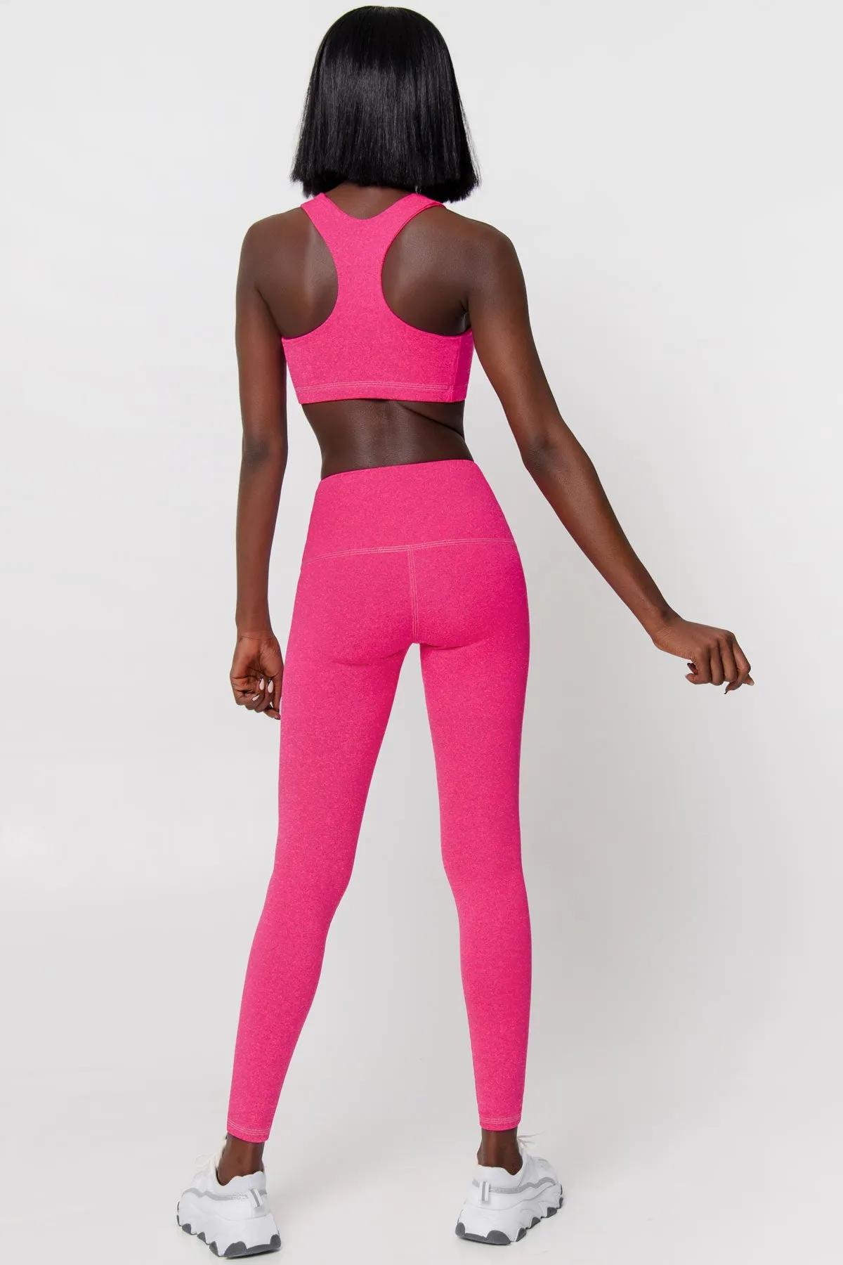 Heather Neon Pink Stella UV 50  Seamless Sport Yoga Bra - Women