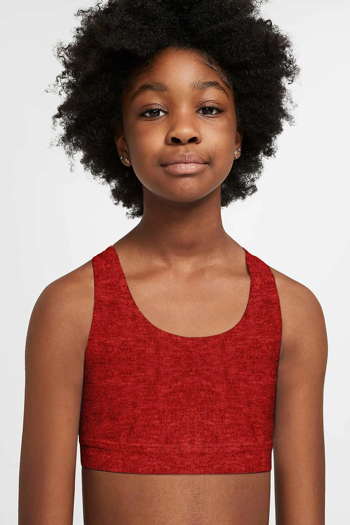 Heather Rose Red Stella Seamless UV 50  Sports Bra Crop Top - Kids