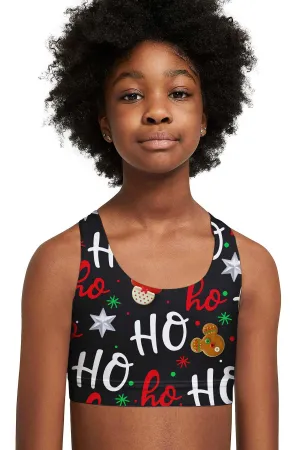 Hohoho Xmas Stella Seamless Racerback Sports Bra Crop Top - Kids