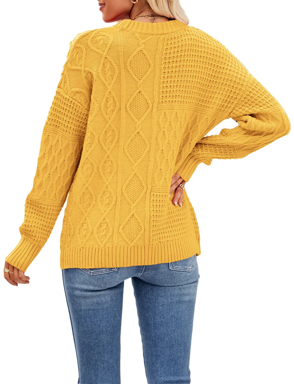 iB-iP Women's Cozy Casual Top Long Sleeve Lightweight Soft Pullover Sweater