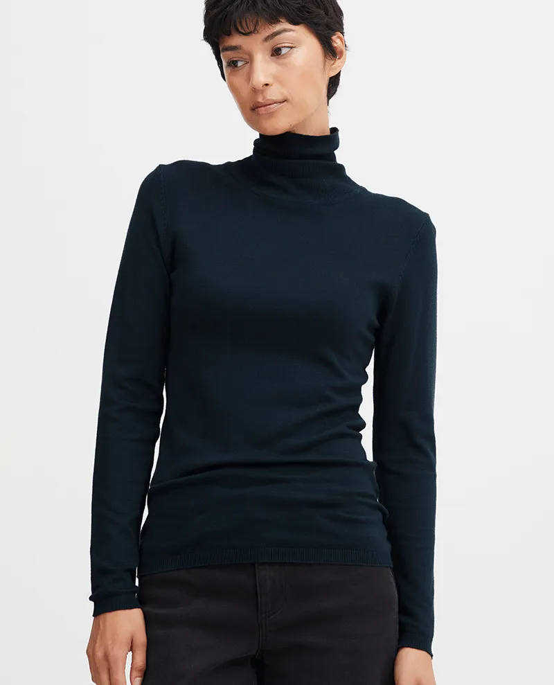 Ichi Mafa Navy Rollneck Sweater