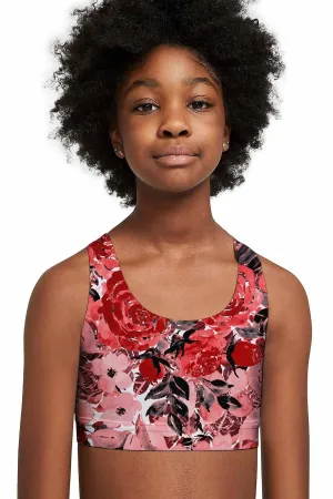 La Fleur Stella Red Seamless Racerback Sports Bra Crop Top - Kids