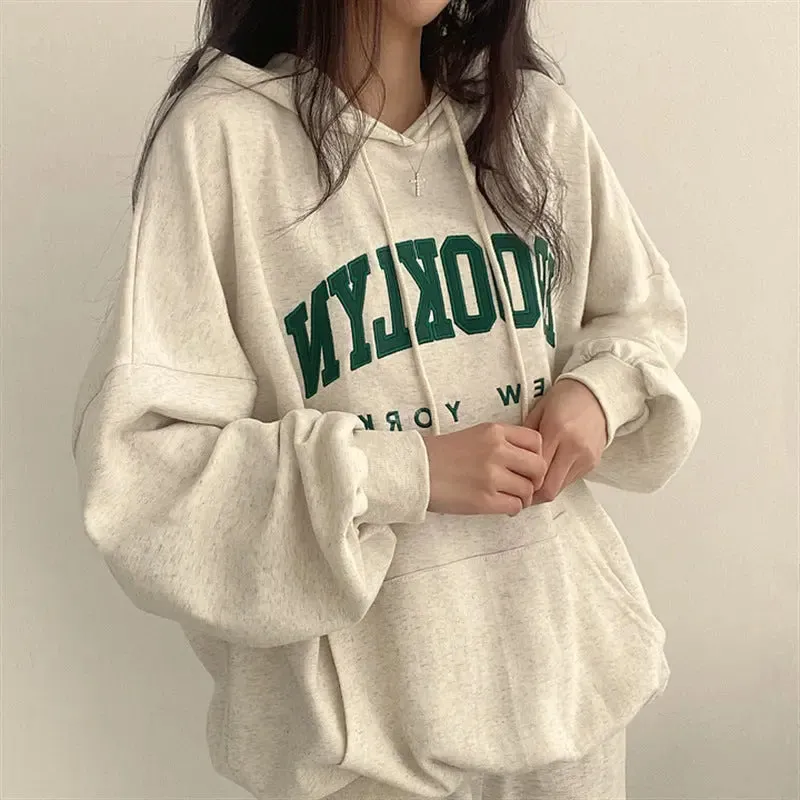 Letter Printed Female Hoodie