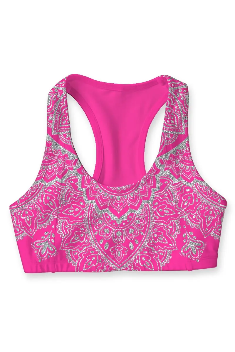 Lipstick Nirvana Stella Pink Boho Seamless Sport Yoga Bra - Women