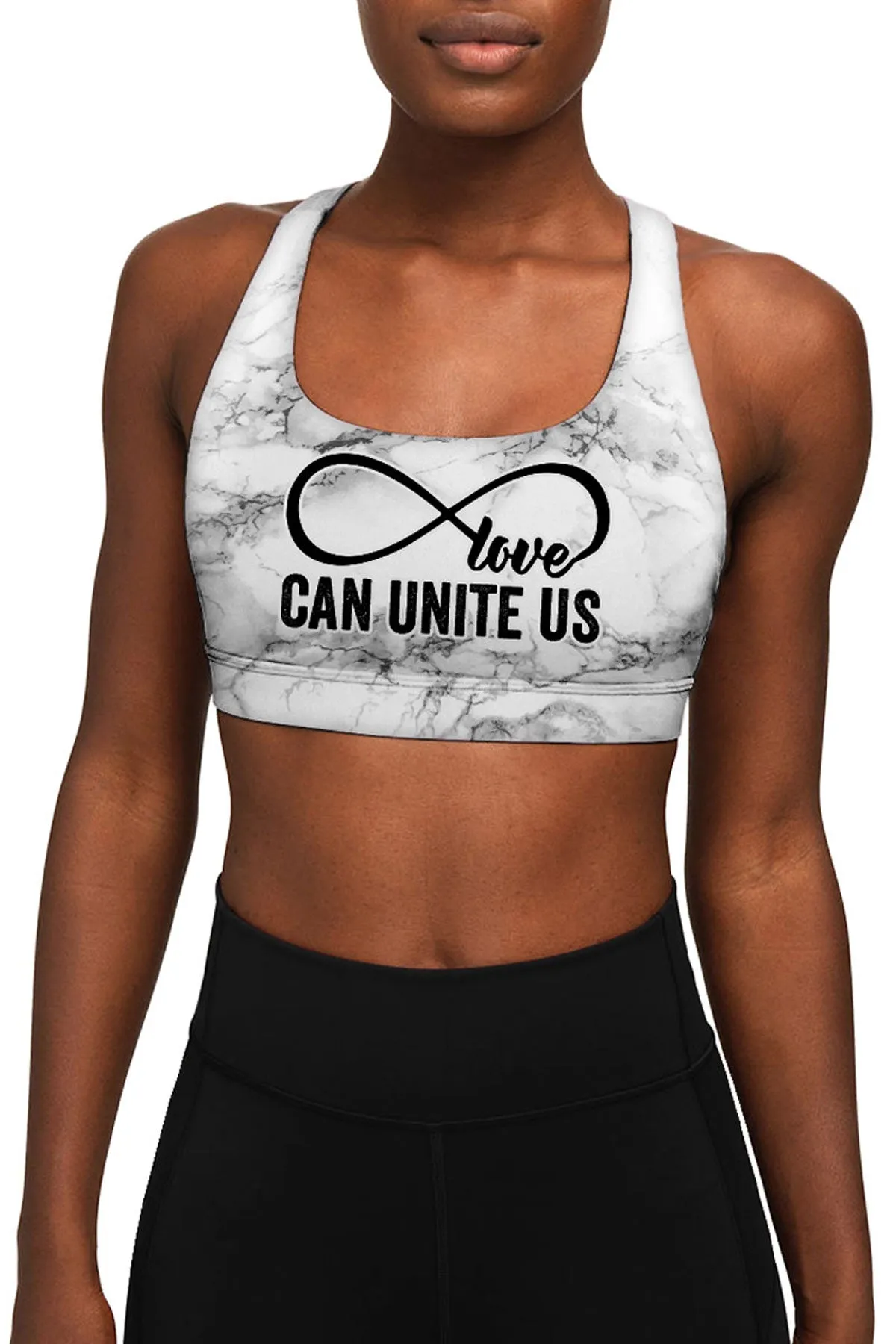 LOVE can unite us Stella Seamless Racerback Sport Yoga Bra - Women