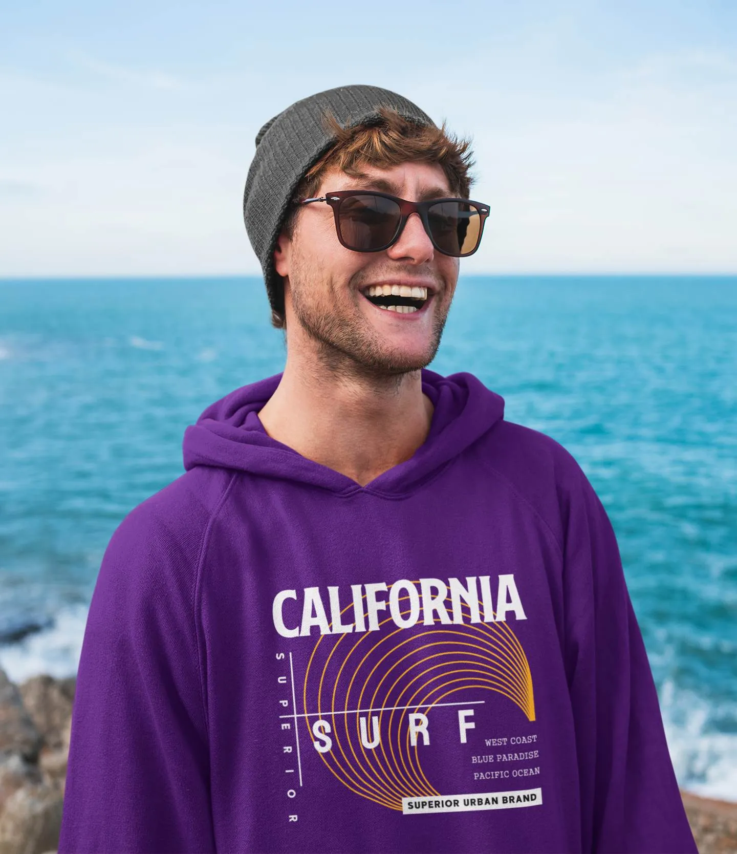 Mens Hoodie – California Surf Graphic