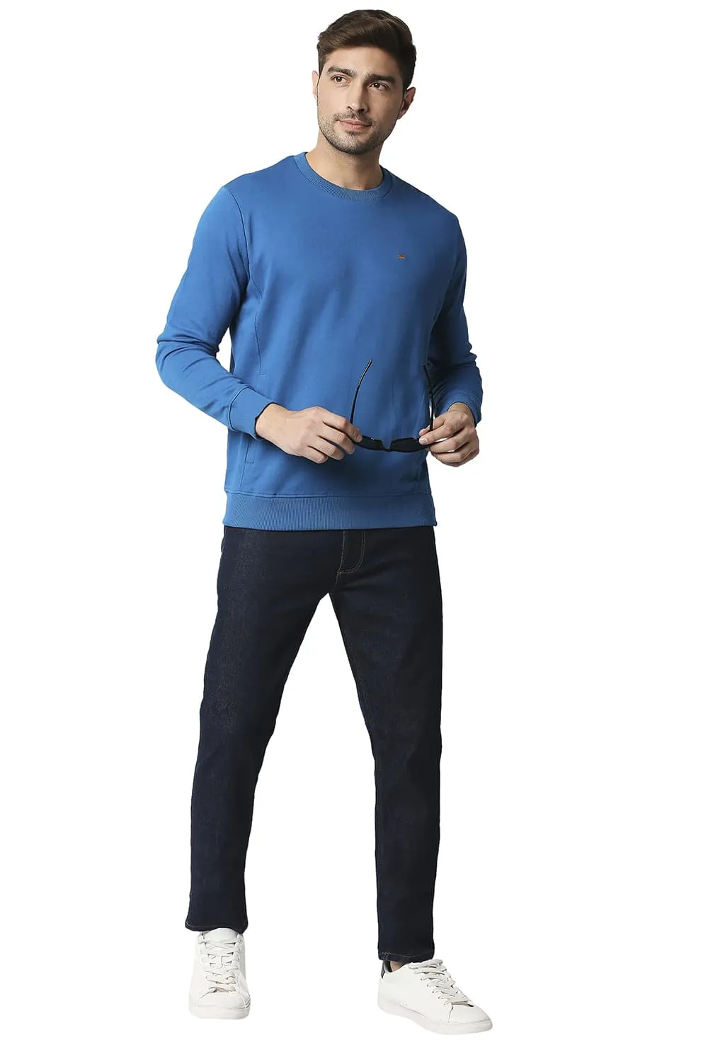 Muscle Fit Non Brushed Fleece Pullover Sweater