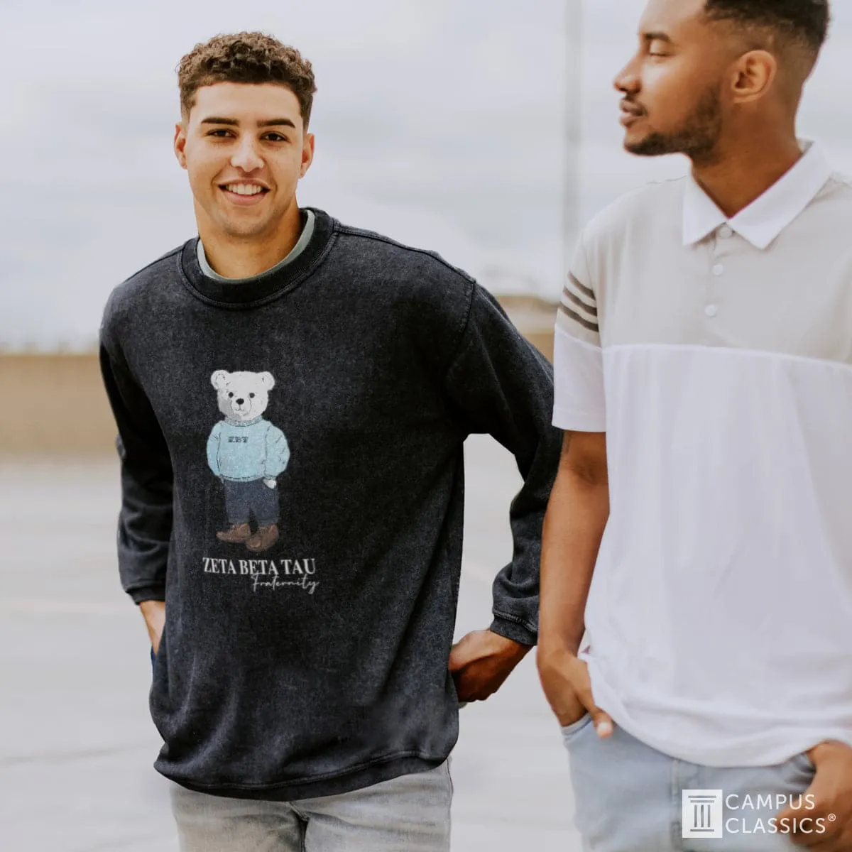 Navy Sandwash Bear Crewneck