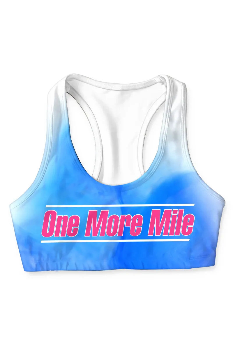 One More Mile Stella Blue Seamless Racerback Running Sport Bra - Women