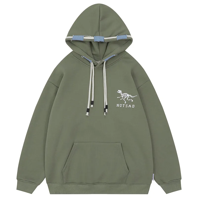 PopFlying Casual Fleece Hoodie Dinosaur Skeleton