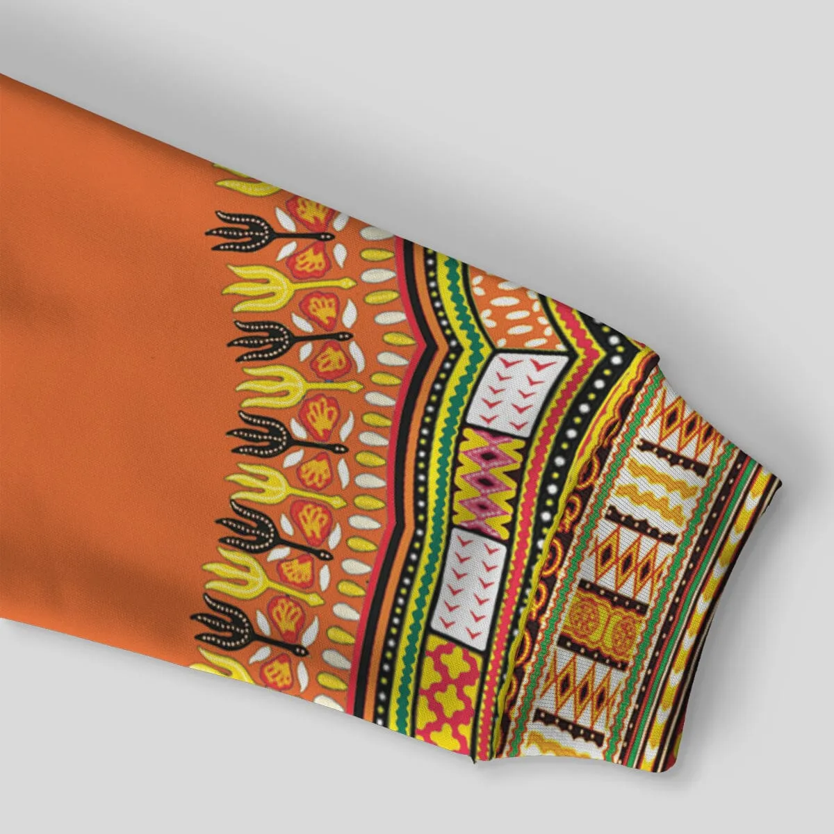 Printed Dashiki In Orange All-over Hoodie