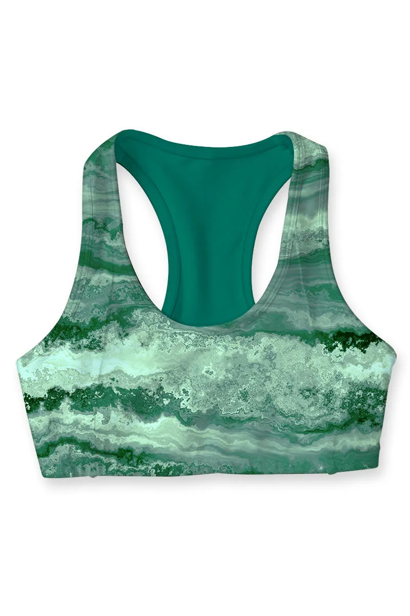 Rainforest Stella Jade Green Seamless Racerback Sport Yoga Bra - Women