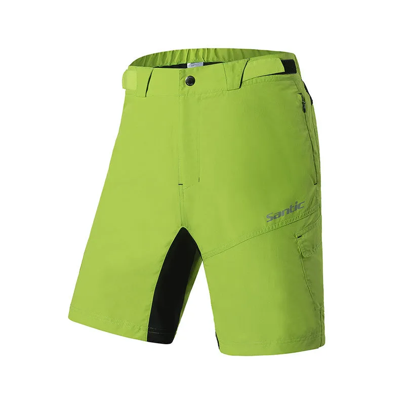 Santic Peak Time Green Men’s Mountain Bike Shorts Loose Fit MTB Shorts