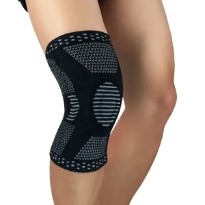 Sports Knee Pads Anti-Collision Support Compression Keep Warm Leg Sleeve Knitting Basketball Running Cycling Protective Gear, Size: XL(Black Gray)