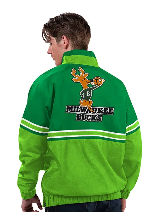 Starter HWC '68 Hit Run Milwaukee Bucks 1/2 Zip Pullover Jacket