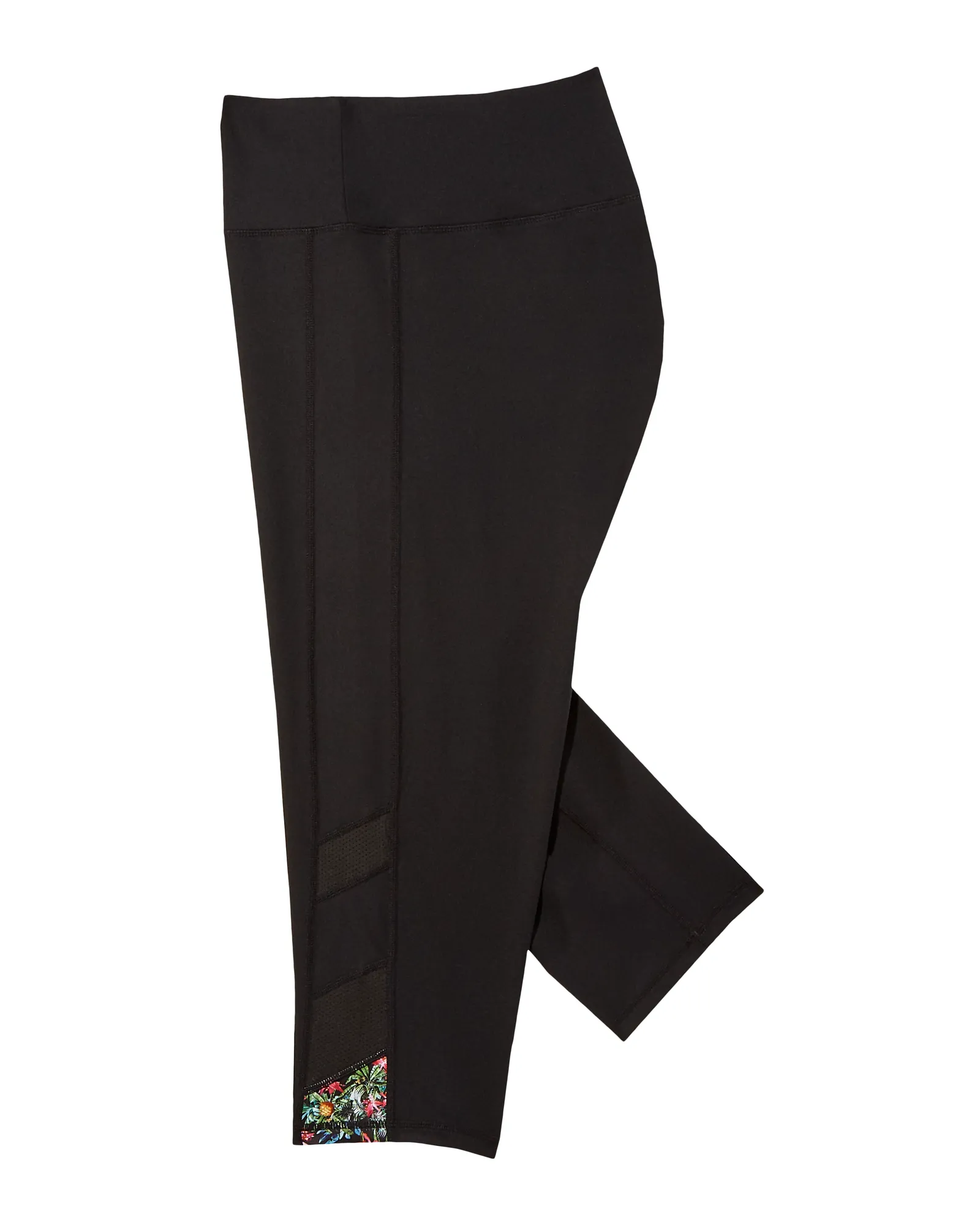 Sunland Capri Tights | Black / Kelly Green